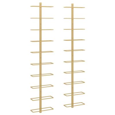 Wijnrekken 2 st voor 10 flessen wandmontage metaal goudkleurig Wijnrekken 2 st voor 10 flessen wandmontage metaal goudkleurig