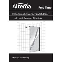 Inloopdouche BWS Free Time 120x200 cm Marmer Glas Timeless Coating Mat Zwart Profiel Boss & Wessing - thumbnail