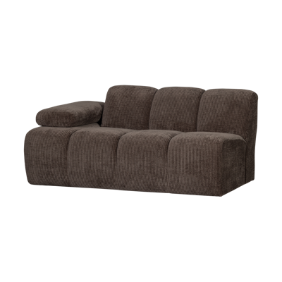 Woood Mojo 1,5-zits bank arm links ribstof Bruin