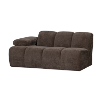 Woood Mojo 1,5-zits bank arm links ribstof Bruin - thumbnail