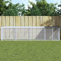 VidaXL Kippenhok met dak 403x98x90 cm gegalvaniseerd staal antraciet - thumbnail