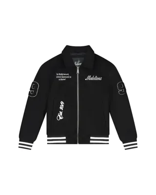 Malelions Famous Varsity Kids Jacket Zwart - Maat 140 - Kleur: Zwart | Soccerfanshop