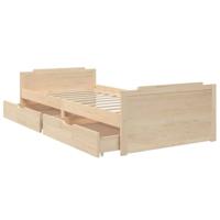Bedframe met lades massief grenenhout 90x200 cm - thumbnail