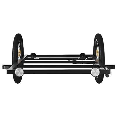 VidaXL Fietstrailer 135x68x37 cm ijzer zwart - thumbnail