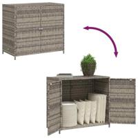 Tuinkast 83x45x76 cm poly rattan grijs - thumbnail