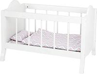Small Foot - houten poppenbed wit met beddengoed strepen, 4dlg. - thumbnail
