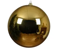 Decoris kerstbal plastic 40cm glans lichtgoud - thumbnail
