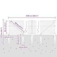 VidaXL Afrasteringspaal groen 25 x 0,6 m (25 mm gaas) staal en pvc - thumbnail