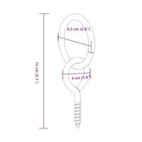 Schroefoog met ring 3 st staal zilverkleurig - thumbnail