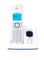 ALCATEL F530 Voice – draadloze DECT-telefoon met antwoordapparaat – groot display met achtergrondverlichting – handsfree – oproepblokkeringsfunctie – 2 directe geheugentoetsen – wit/blauw - thumbnail