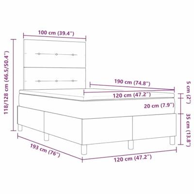 Boxspring bed met matras met hoofdeinde Zwart 120 x 190 cm Stof
