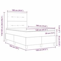 Boxspring bed met matras Donkergrijs 120 x 190 cm Stof - thumbnail