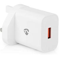 Nedis WCQC302AWTUK Oplader Snellaad Functie Qc3.0 3.0 A Outputs: 1 Usb-a 18 W Automatische Voltage Selectie - thumbnail
