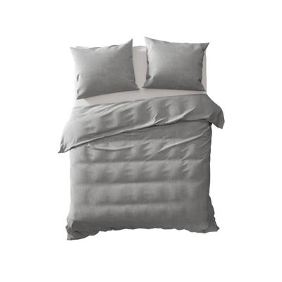 Yellow Dekbedovertrek Perkal Katoen Chambray dark grey