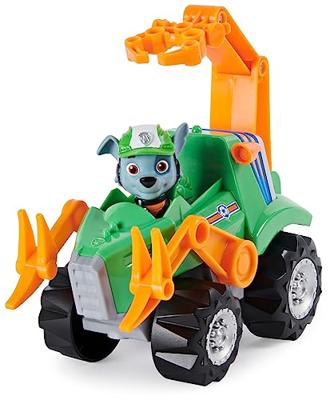 PAW Patrol , Dino Rescue Rocky Deluxe-frictievoertuig met verrassingsdinofiguur PAW Patrol , Dino Rescue Rocky Deluxe-frictievoertuig met verrassingsdinofiguur