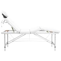 VidaXL Massagetafel inklapbaar met aluminium frame (vier delen / crèmewit) - thumbnail