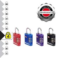 Masterlock 2 x 30mm - zinc body - 20mm steel shackle, 3mm diam. - 3-digit resetta - 4686EURT - thumbnail