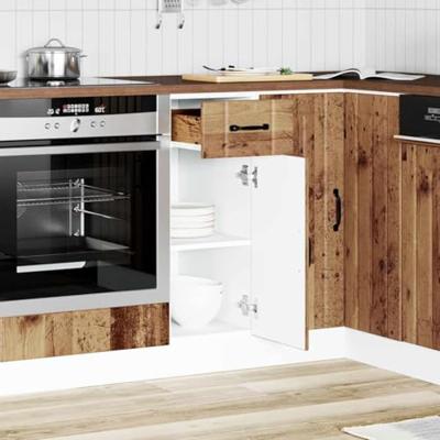 Keuken onderkast Lucca bewerkt hout oud houtkleurig Keuken onderkast Lucca bewerkt hout oud houtkleurig