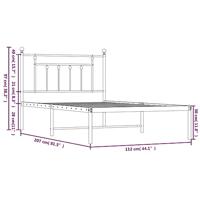 Bedframe met hoofdbord metaal wit 107x203 cm - thumbnail