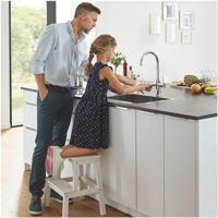 GROHE Blue Home Keukenkraan - C-uitloop - 1-gats - filterfunctie - plat licht en bruisend water - chroom 31455001 - thumbnail