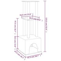 Kattenmeubel met sisal krabpalen 133,5 cm donkergrijs - thumbnail