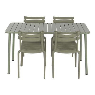 Tafel met vier stoelen Home ESPRIT Groen Polypropyleen Ijzer 140 x 70 x 75 cm