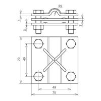 DEHN 321045 KS 8.10 FL40 STTZN Kruisstuk - thumbnail