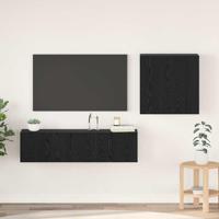 TV-kast set met plank met opslag met de deur 4 pcs Zwart eiken 120 x 30 x 30 cm - thumbnail