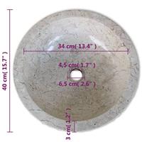 Wastafel 40 cm marmer crme - thumbnail