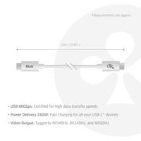 club3D USB-C-kabel USB 4.0 USB-C stekker 1.20 m Wit CAC-1572 - thumbnail