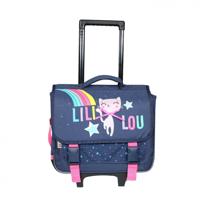 Bagtrotter schooltas trolley Lililou 38 x 34 x 14 cm marineblauw - thumbnail