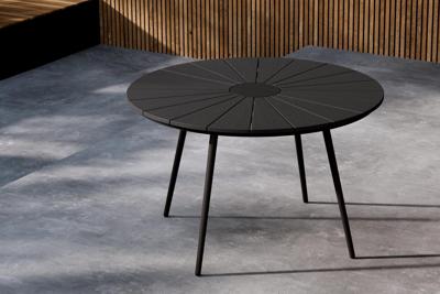 Nohr Ronde Tuintafel 'Perlita' 120cm, kleur Zwart