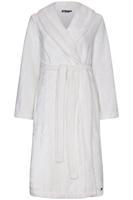 Duurzame fleece badjas wit - thumbnail