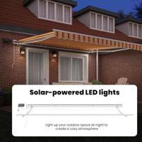 VidaXL Inklapbaar zonnescherm met geel en oranje 400 ×300 cm stof - thumbnail