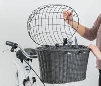 Trixie stuur fietsmand met draadkap antraciet 44x41x34 cm - thumbnail