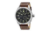 Gevril GV2 Men's Aeuronautica Black Dial Brown Calfskin Leather Watch 18001 Heren Horloge - thumbnail