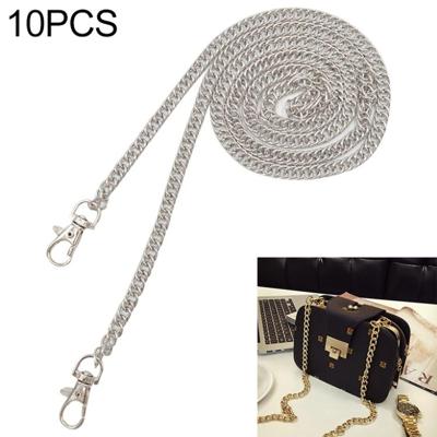 10 stuks metalen ketting schoudertassen handtas gesp handvat DIY dubbele geweven ijzeren ketting riem 60cm (zilver)