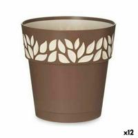 Zelfwaterende bloempot Stefanplast Cloe Bruin Plastic 19 x 19 x 19 cm (12 Stuks) - thumbnail