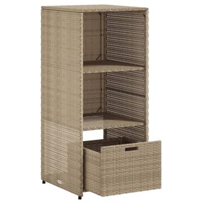 Tuinkast 50x55x115 cm poly rattan beige