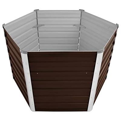 VidaXL Plantenbak verhoogd 129x129x77 cm gegalvaniseerd staal bruin