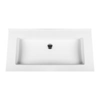 Wastafel Boss & Wessing Zonder Kraangat 45.5x57 cm Solid Surface Wit Boss & Wessing - thumbnail