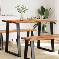 Eettafel met natuurlijke rand 110x70x75 cm massief acaciahout - thumbnail