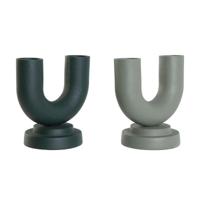 Vaas Home ESPRIT Groen Aluminium 18 x 13 x 19 cm (2 Stuks) - thumbnail