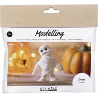 Creativ Company Mini hobbyset boetseren, mummie, wit, 1 doos - thumbnail