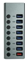 Maxtrack CH11L USB 3.0-hub 8 poorten Individueel schakelbaar Zilver-grijs - thumbnail