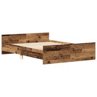 Bedframe zonder matras bewerkt 135x190 cm bewerkt hout oud - thumbnail