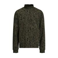 WE Fashion top met all over print army groen/zwart - thumbnail