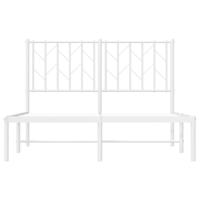 Bedframe met hoofdbord metaal wit 120x200 cm - thumbnail