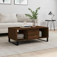 Salontafel 90x50x36,5 cm bewerkt hout bruin eikenkleur - thumbnail