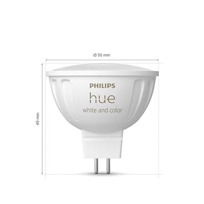 Connected lamp - PHILIPS HUE - MR16 - Wit en gekleurd licht - Bluetooth-compatibel - Verpakking van 2 - Werkt met app en stem